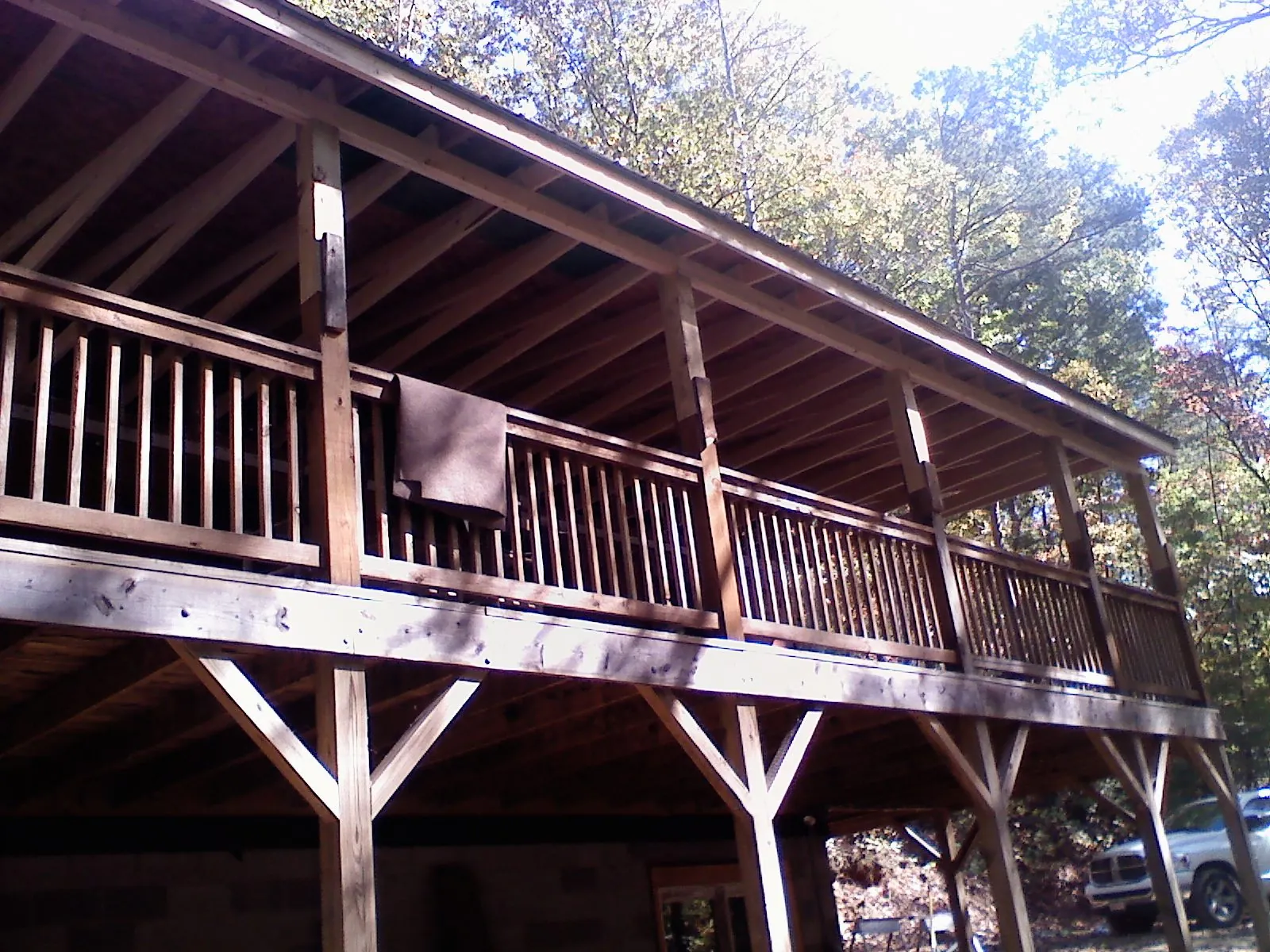 Timber framing under a new elevated porch and deck — Roof Leak Repair in Glastonbury by Roofing Brothers
